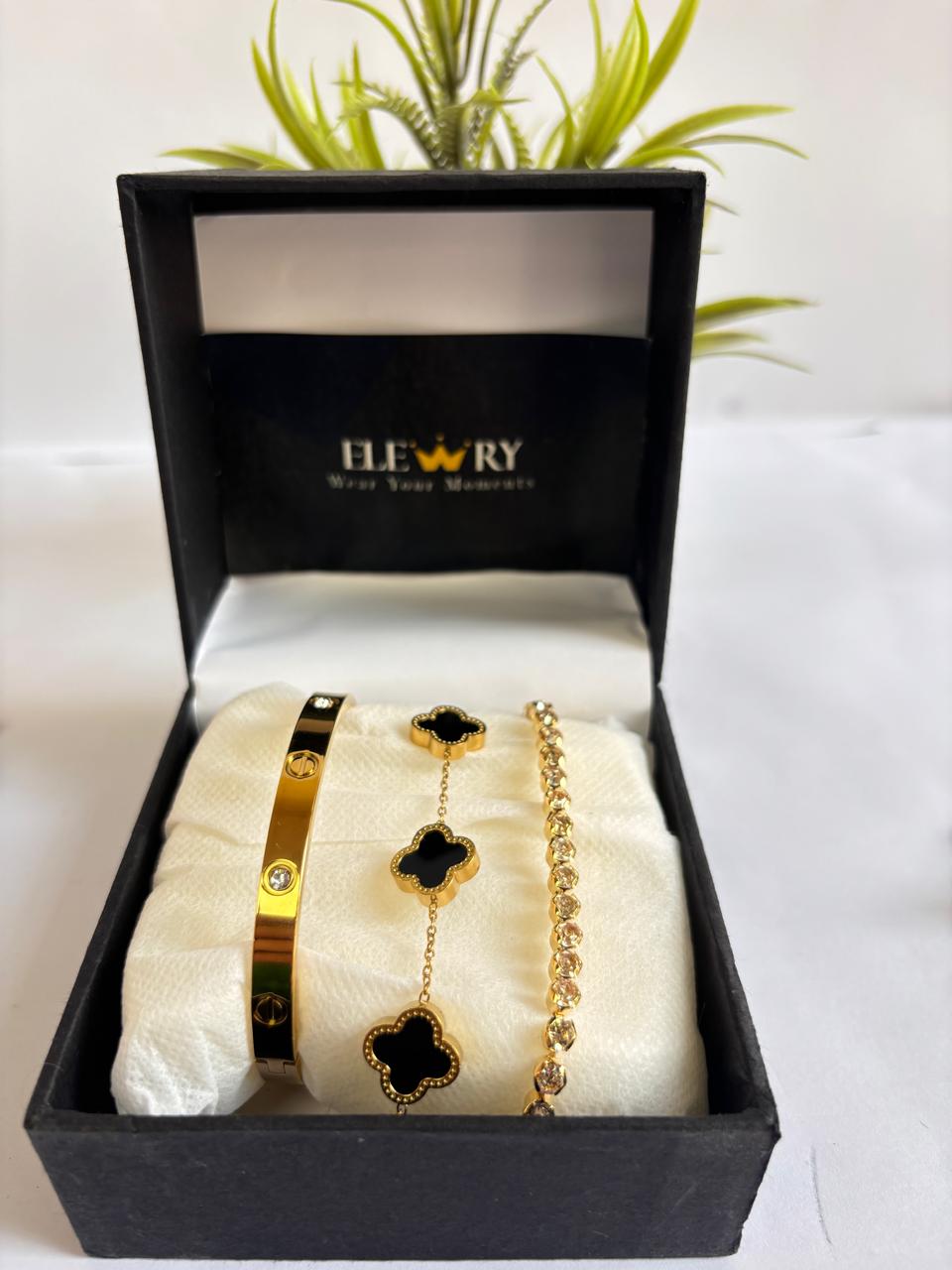 Premium Black Clover Bracelet+ FREE Bracelet | Anti-Tarnish Stainless Steel bracelets - Elewry