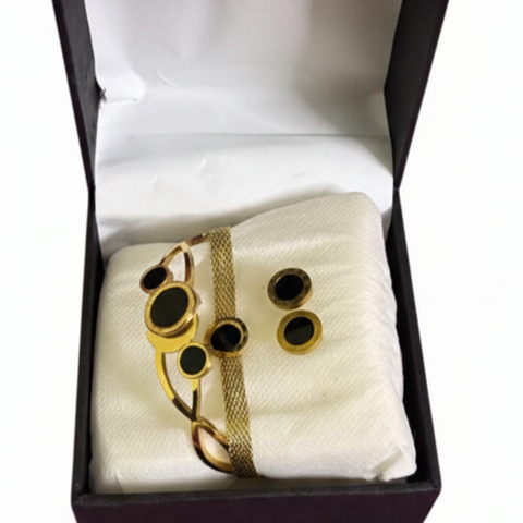 Anti Tarnish black Romania bracelet and bangle set