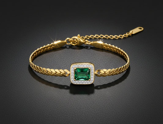 Emerald Radiance Gold Bracelet