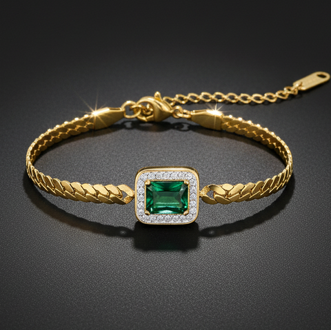 Emerald Radiance Gold Bracelet