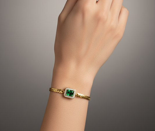 Emerald Radiance Gold Bracelet