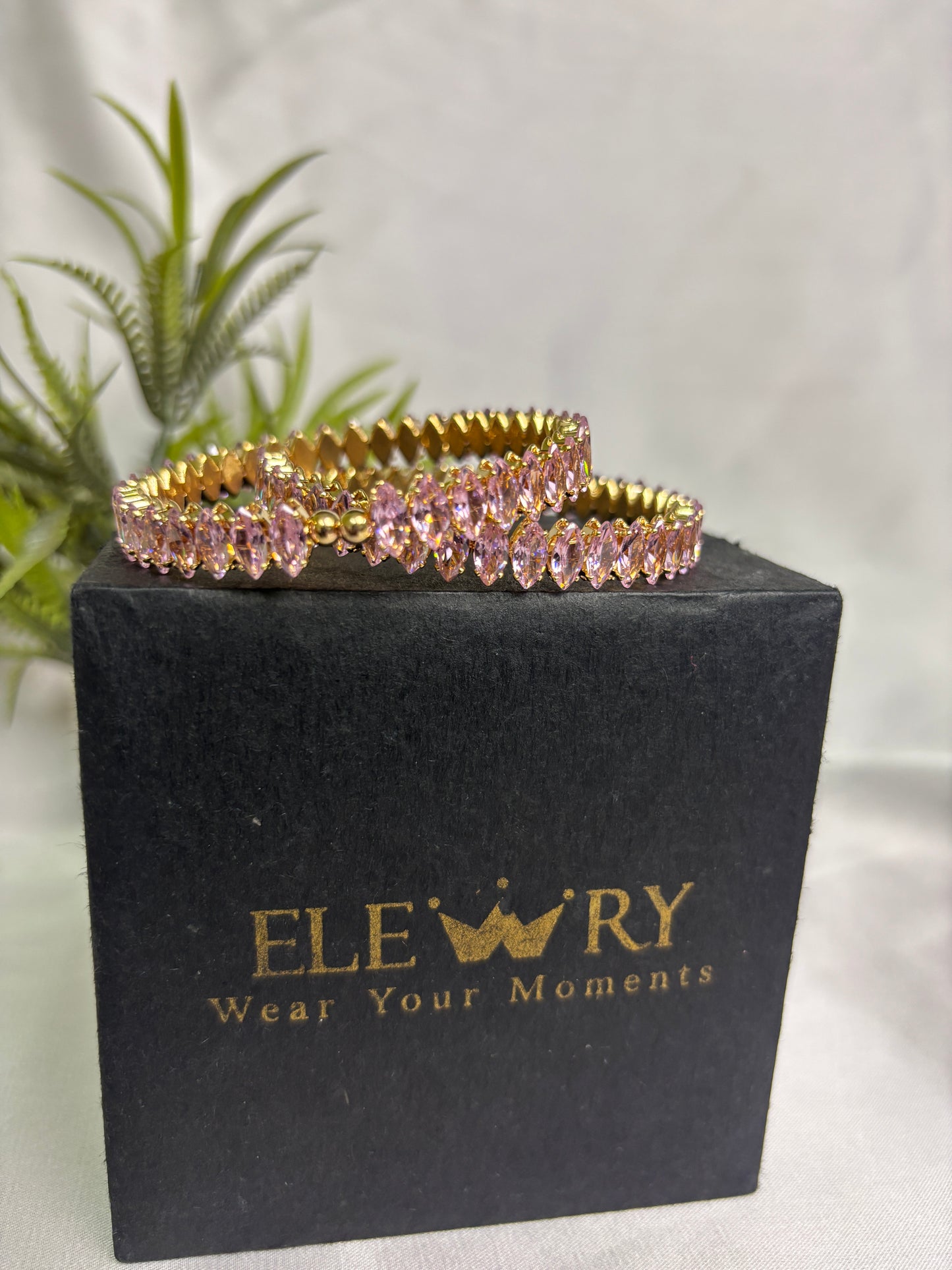 legant Marquis Black Crystal Wrap Bracelet – Gold Rhinestone Bangle Set