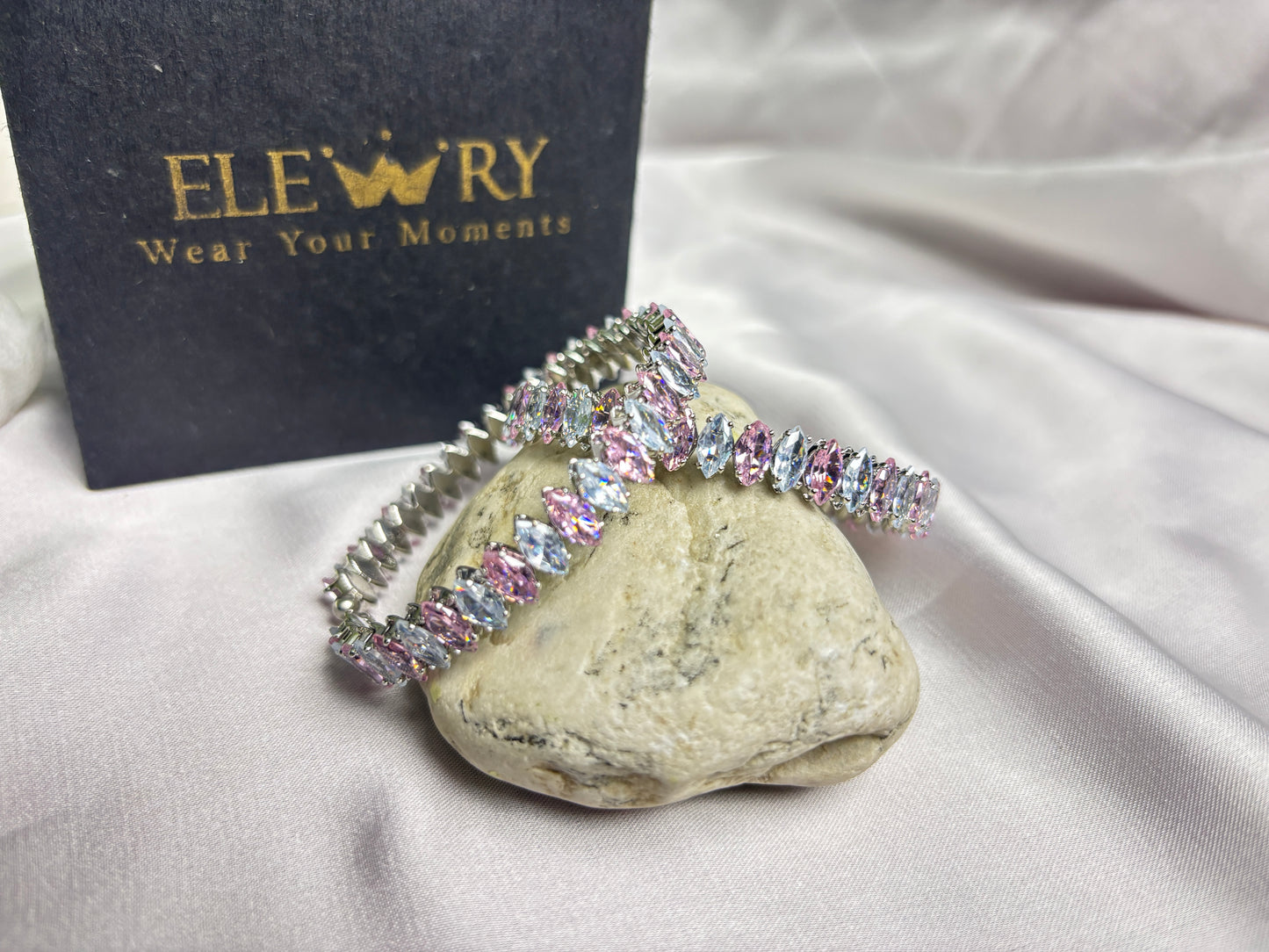 Elegant Marquis Black Crystal Wrap Bracelet – Luxury silver Rhinestone Bangle Set for Women