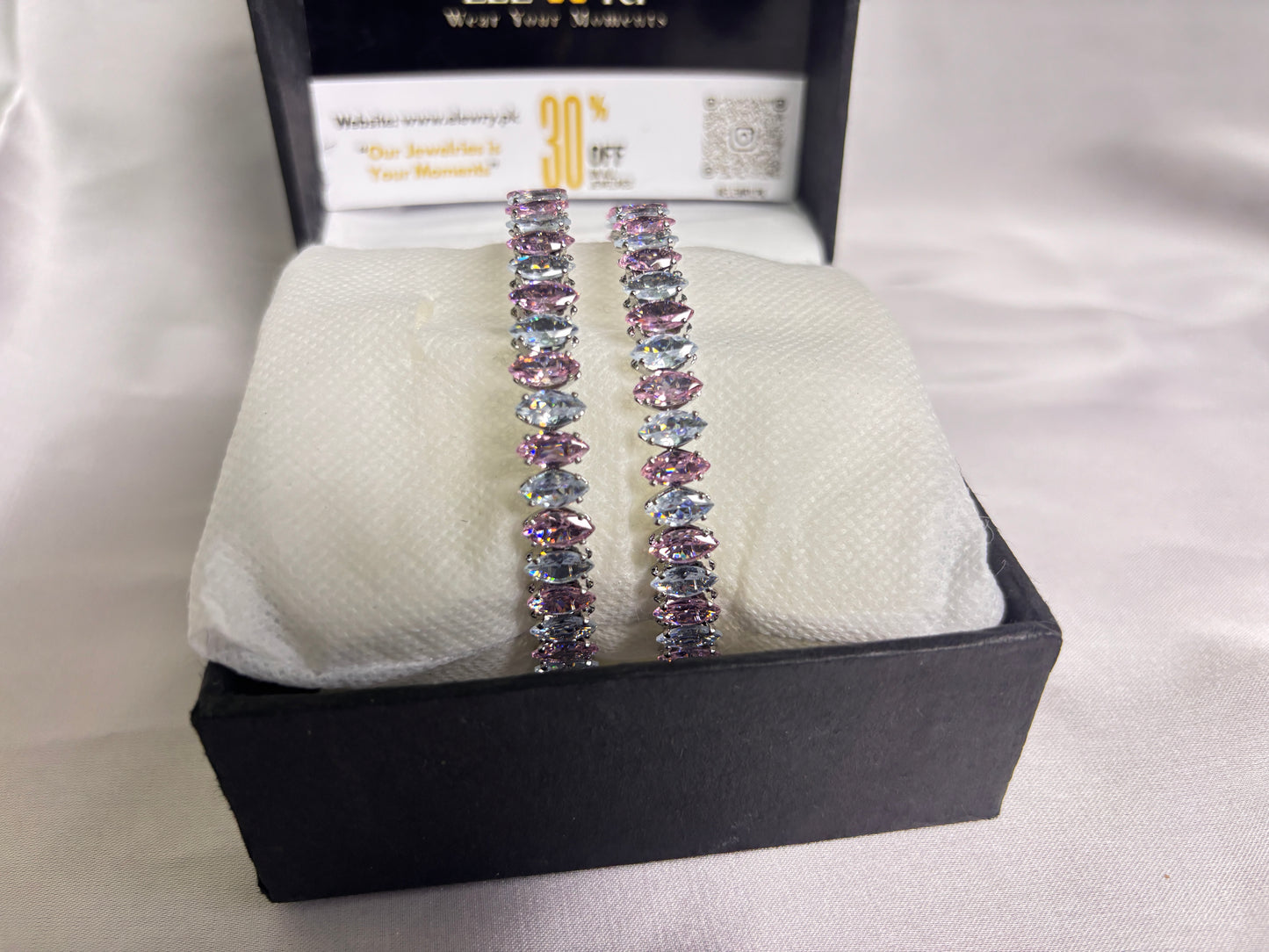 Elegant Marquis Black Crystal Wrap Bracelet – Luxury silver Rhinestone Bangle Set for Women