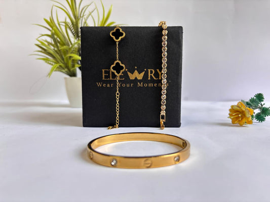 Premium Black Clover Bracelet+ FREE  Bracelet | Anti-Tarnish Stainless Steel  bracelets - Elewry